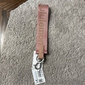 LULULEMON NEVER LOST KEYCHAIN PINK WITH SILVER HARDWARE NWT